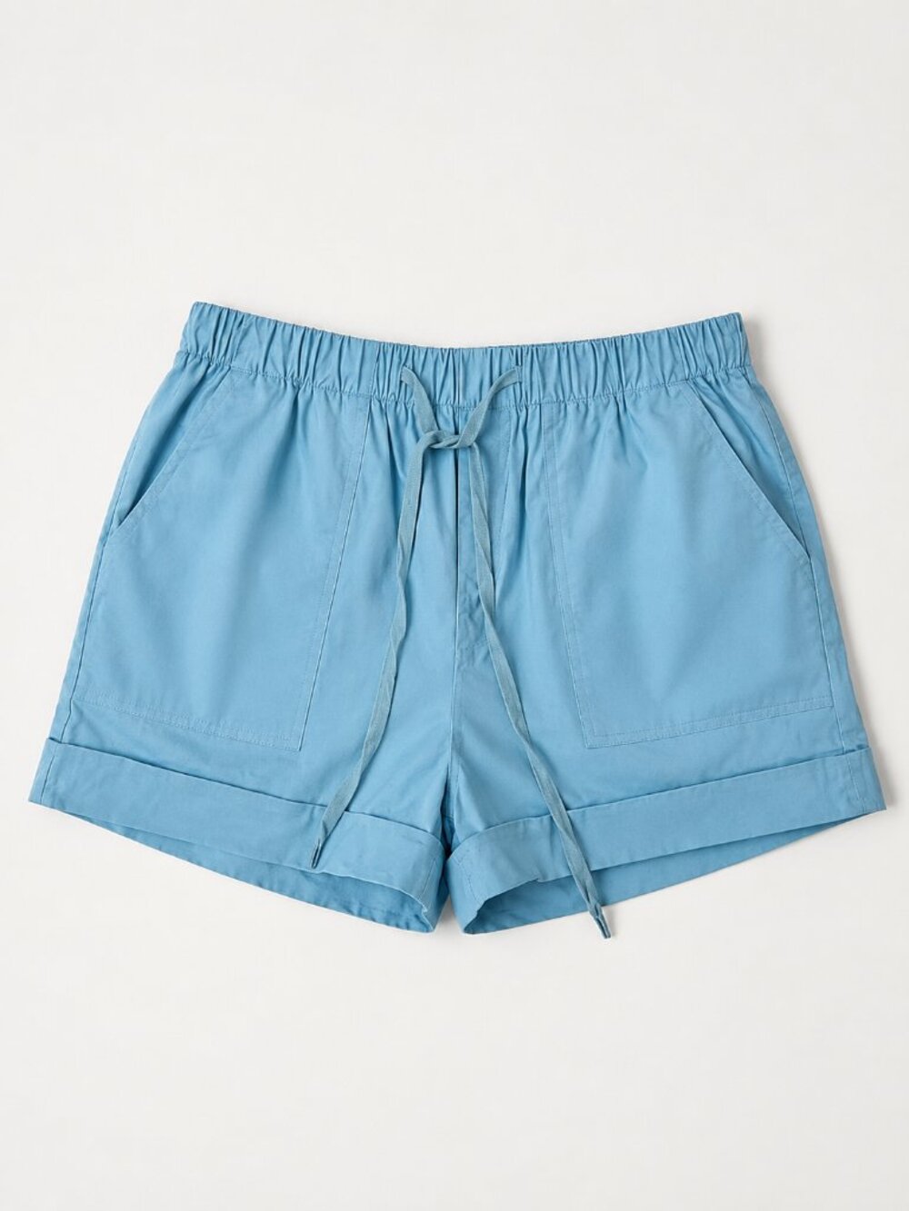 Women's Sky Blue Drawstring Lounge Shorts Relaxed Casual Summer Pull On Shorts